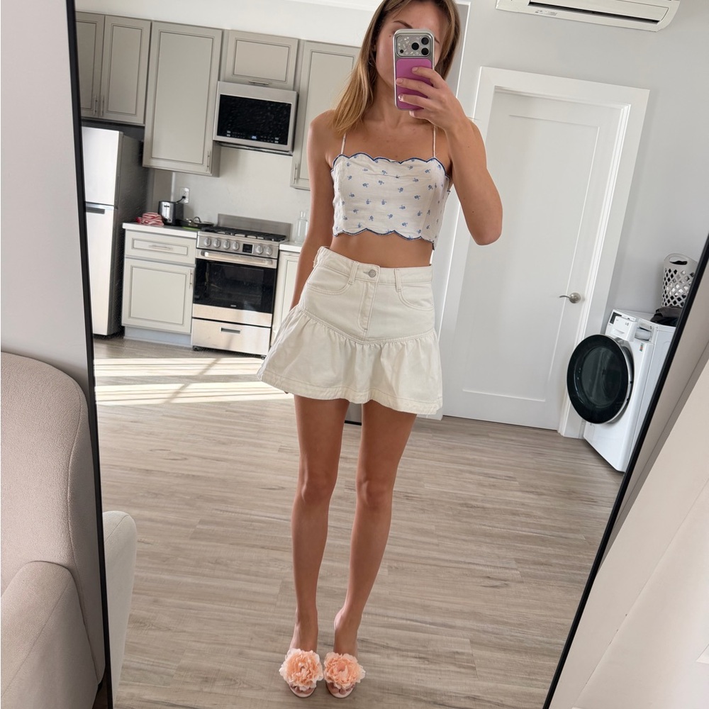H&M White Mini Skirt